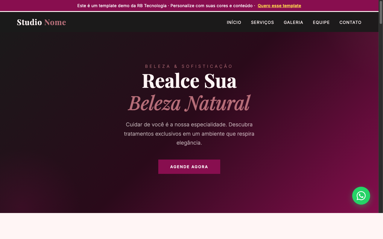 Template Salao de Beleza